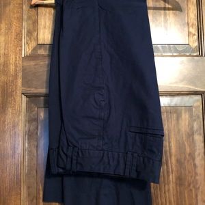 Navy mid-waist trousers